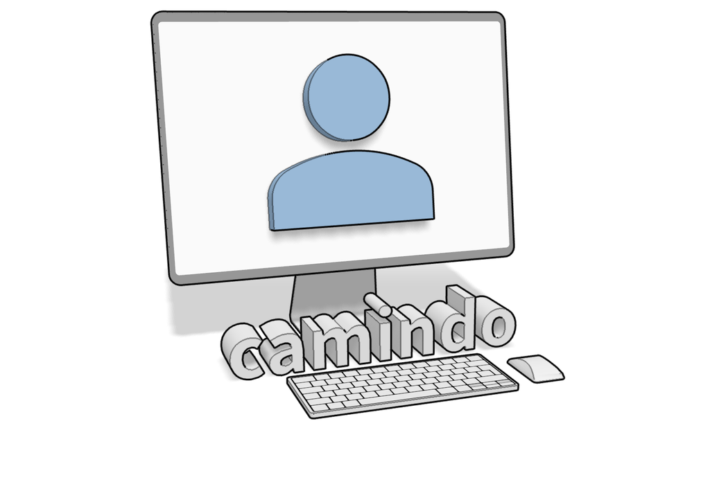 Bildschirm mit Personen-Symbol, davor der Schriftzug „user“ und eine Tastatur